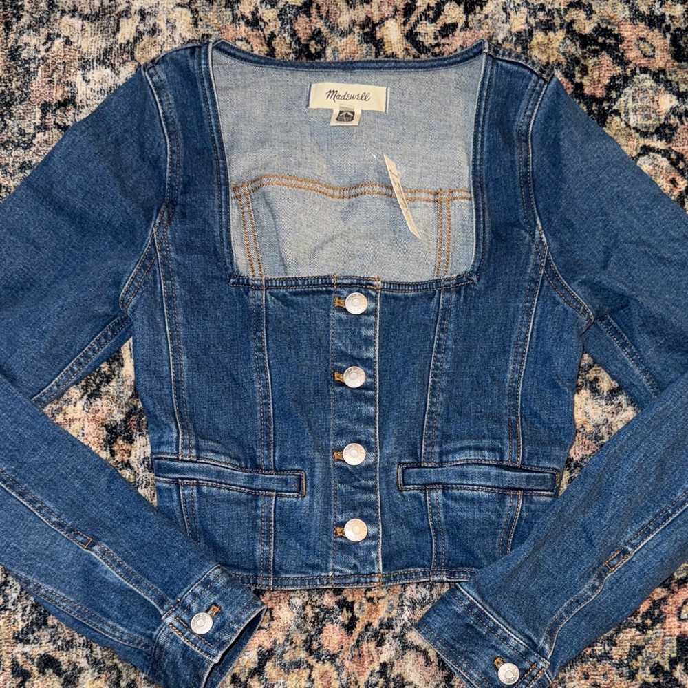 Madewell Denim Long Sleeve Crop Shirt Jacket NWT